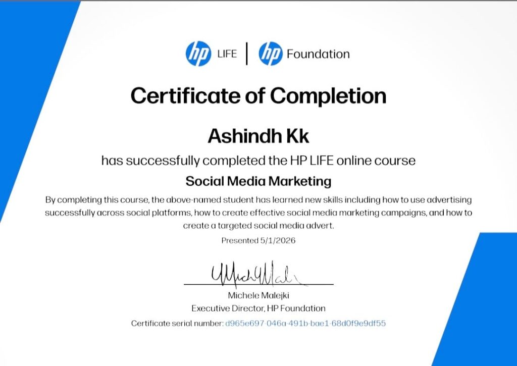 SOCIAL MEDIA MARKETING CERTIFICATE
